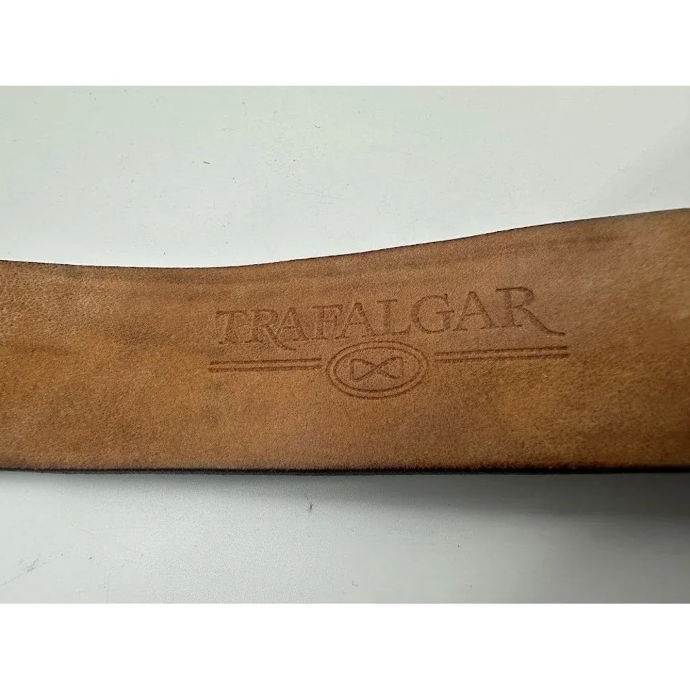 Trafalgar Mens Brown Genuine Crocodile Leather Belt Italy 32 1109TF05-200‎
